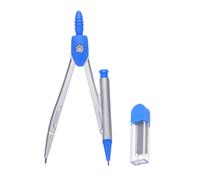 M&G Compass for Geometry, 3 Pcs Metal Compass with Extra Leads Geometry Math Drafting Drawing Measuring Tools for Classroom Office Supplies, Silver Blue