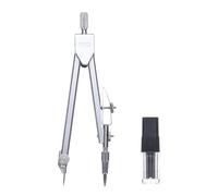 M&G Compass for Geometry, Metal Compass with Extra Leads Geometry Math Drafting Drawing Measuring Tools for Classroom Office Supplies, Silver Tone