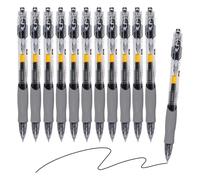 M&G Gel Pen Medium Point 0.5mm, 12 Pack Quick Dry Smooth Retractable Black Gel Ink Rollerball Pen for Home Office Writing Note Taking Journaling Business, Style 2