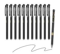 M&G Gel Pen Medium Point 0.5mm, 12 Pcs Smooth Black Gel Ink Rollerball Pen for Home Office Writing Note Taking Journaling Business, Style 4