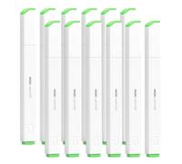 M&G Green Highlighter, 12 Pack High Lighters Highlighters No Bleeds Highliters Pens Neon Soft Highlighters Bulk Clear View Bright Tip Marker for Books Home Office, Square