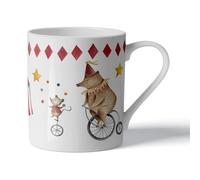 M & G Mustard & Gray Children's China Tea Mug - 250ml Kids' Tea Cup - Fine Bone China - Microwave & Dishwasher Safe - Toddler & Child-Friendly Mug for Hot Chocolate, Milk & Tea (Circus)