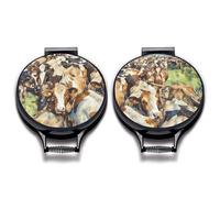M & G Mustard & Gray Countryside Hob Covers - Set of 2 | 37cm Round | Compatible with AGA, Heritage & Stanley Cookers | Heat-Resistant Pads | Chefs kitechen Accessories (Cows (Milking Herd))