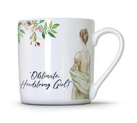 M & G Mustard & Gray Jane Austen Pride & Prejudice Mug - Fine Bone China Tea & Coffee Mug | Literary Gift with Classic Quotes | Book Lover Mug | Dishwasher Safe (Obstinate, Headstrong Girl!)