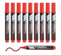 M&G Permanent Markers, 10 Pack Quick Dry Waterproof Fiber Tip Pens for Paper, Glass, Plastic, Wood, Stone, Metal Surface, Red