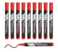 M&G Permanent Markers Round Tip, 10 Pack Quick Dry Waterproof Fiber Tip Pens for Paper, Glass, Plastic, Wood, Stone, Metal Surface, Red