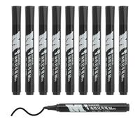 M&G Permanent Markers Round Tip, 10 Pack Quick Dry Waterproof Fiber Tip Pens for Paper, Glass, Plastic, Wood, Stone, Metal Surface, Black