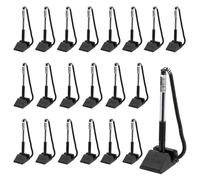 M&G Secure Counter Pens with Chain 0.5mm, 24pcs Adhesive Pen Holder Reception Desk Stand Type Spring Joint Pen for Bank Office Workplace, Black 15.5cm