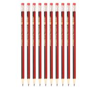 M&G Wooden Hexagonal Pencils, 10 Pcs 2B with Eraser, Red Black | Graphite Round Pencils,for Classroom,Teacher,Office Supplies