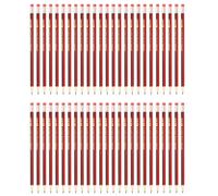 M&G Wooden Triangular Pencils, 50 Pcs 2B Graphite Round Pencils with Eraser for Classroom & Office, Red & Black