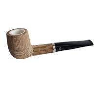 M. Gasparini Olive Wood Smoking Pipe with Meerschaum Insert, Rustic Brushed Finish, 9mm Filter, 150mm Length