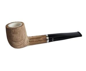 M. Gasparini Olive Wood Smoking Pipe with Meerschaum Insert, Rustic Brushed Finish, 9mm Filter, 150mm Length