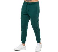 Enzo Men's Regular Fit Fleece Cargo Joggers in Green | Size: Medium Enzo Green M