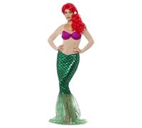 (M, Green/Pink/Nude) Smiffys Womens/Ladies Deluxe Mermaid Costume