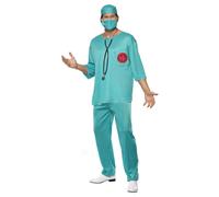 (M, Green) Smiffys Unisex Adult Surgeon Costume Set
