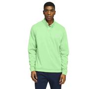(M, Green Spark) adidas Golf Mens Elevated Quarter Zip Left Chest Recycled Sweater