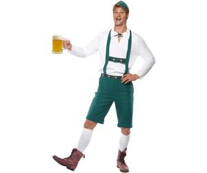 (M, Green/White) Smiffys Mens Beer Fest Costume Set