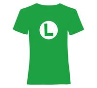 (M, Green/White) Super Mario Unisex Adult Luigi T-Shirt