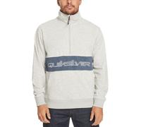 (M, Grey Heather) Quiksilver Mens Bold Omni Pullover Half Zip Sweater Sweatshirt - Grey Heather