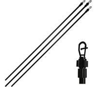 M&H Heavy Duty Telescopic Clothesline Support Pole, Adjustable Washing Line Prop, Black