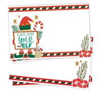 m&h invites Christmas Elf Notes To Kids - Magical Elf Letters For Kids - 50 Count Note Cards From Your Elf, Red and Green