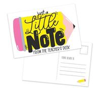 m&h invites Teacher Mail Postcards For Students - 50 Cute Pencil Teacher Notes Classroom Incentives - Positive Notes Home From Teacher - Classroom Supplies Kindergarten, Elementary, Preschool, Yellow