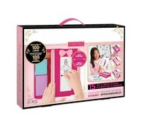 M&H Kids Fashion Design Activity Set with 51-Piece Carry Case, Create 100 Unique Outfits, Portable Craft Toy for Girls