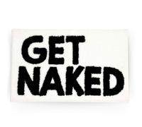M&H Luxurious Super Soft Get Naked Slogan Bath Mat, Get Naked Rug Fun Bath Mat, Soft, Absorbent & Stylish Bathroom Rug, Non-Slip Machine-washable bath mats for the bathroom floor, tub, and shower