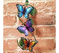 M&H Metal Butterfly Wall Art, Vibrant Multicolour, Rust-Resistant, Indoor and Outdoor Decorative Accent
