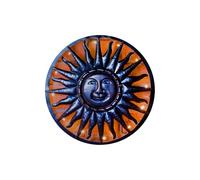 M&H Solar Sun Metal Wall Art 40cm Bronze Solar-Powered Garden Wall Light Waterproof Sun Outdoor Decoration LED Solar Pathway Light Rust-Proof Metal Wall Art for Patio Yard Fence, Garden Ornaments