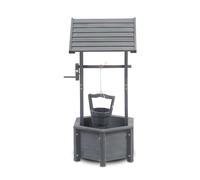 M&H Wooden Wishing Well Planter with Hanging Bucket and Trellis for Outdoor Use - Large Rustic Wooden Planter Box Garden Wishing Well Flower Pot Holder for Patio Lawn & Yard Garden Decor