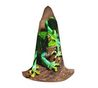 M Halloween Hooded Cape Funny Frogs Print for Adults - Unisex Costume Accessory for Parties, Carnivals, and More