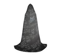 M Halloween Hooded Cape math symbols pattern Print for Adults - Unisex Costume Accessory for Parties, Carnivals, and More