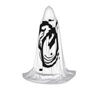 M Halloween Hooded Cape The dance of musical symbols Print – Unisex Costume Cape for Cosplay, Comic Exhibition, Carnival Party