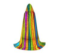 M Halloween Hooded Cape - Unisex Adult Colored Wooden Board Print Costume Cape - Perfect for Cosplay, Party, Carnival