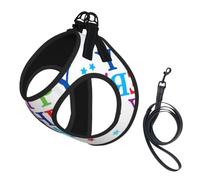M Harness Stars and Happy Fathers Day Print Vest for Small Dogs and Cats | Light Puppy Breathable Mesh Reflective Training Walking Adjustable Circumference Cat Comfort
