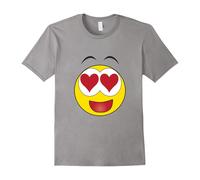 (M) Heart Eyes T-Shirt Emoji Love Smiley Face Happy Eyebrows Tee-Father's Day