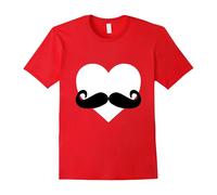 (M) Heart Mustache Tshirt Funny Valentine Day Boys Men Love Cute-Father's Day