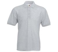 (M, Heather Grey) Fruit Of The Loom Mens 65/35 Pique Short Sleeve Polo Shirt