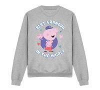 (M, Heather Grey) Peppa Pig Unisex Adult Best Grandpa In The World Sweatshirt