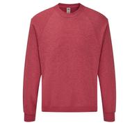 (M, Heather Red) Fruit Of The Loom Mens Raglan Sleeve Belcoro Sweatshirt