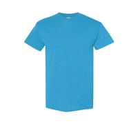 (M, Heather Sapphire) Gildan Mens Heavy Cotton Short Sleeve T-Shirt (Pack Of 5)