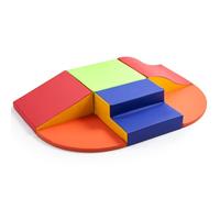 M HI-Mat 6-Piece Baby Foam Climbing Blocks, Soft Play Climbing Toys for Toddlers, Kids Playtime Corner PU Leather Climber Indoor for Crawling and Sliding, Waterproof Easy to Clean (Orange)