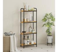 HOMCOM 4-Tier Bamboo Bathroom Shelf, Freestanding Shelving Unit, Natural in Black HOMCOM Black
