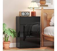 Homcom Bedroom Chest Of Drawers, 4 Drawers Dresser, Drawer Unit, Black Black