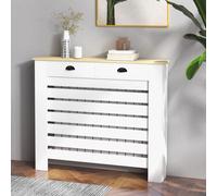 (M) HOMCOM Radiator Cover with Drawer, Horizontal Slat, White
