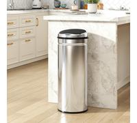 (M) HOMCOM Sensor Bin, Stainless Steel Kitchen Bin with Automatic Close