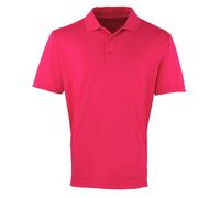 (M, Hot Pink) Premier Mens Coolchecker Pique Polo Shirt