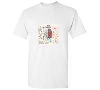 (M) Human Brain Function Science Art Infographic White Men T Shirt Tee Top