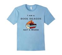 (M) I Am A Book Dragon Not A Worm T-shirt Funny Book Lover-Father's Day